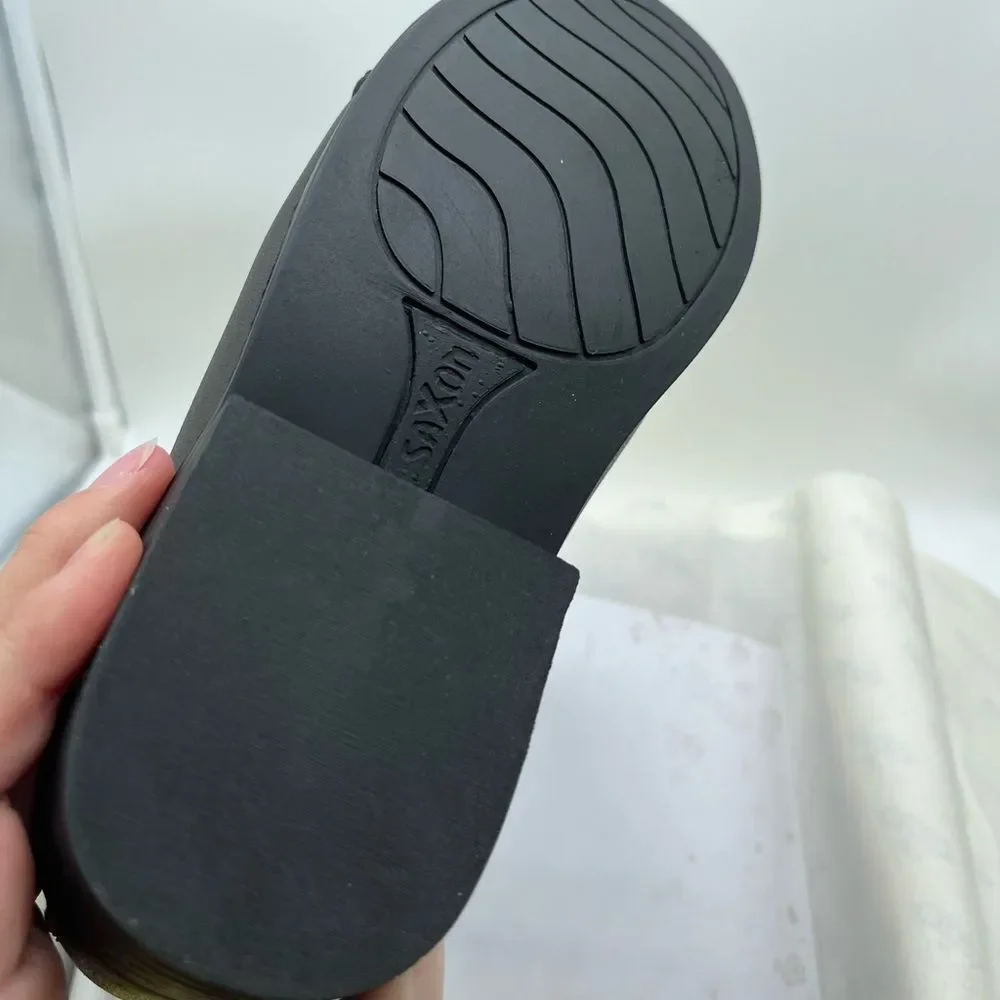 Saxon Equileather Childs Lace Paddock Boots Youth 3 Black